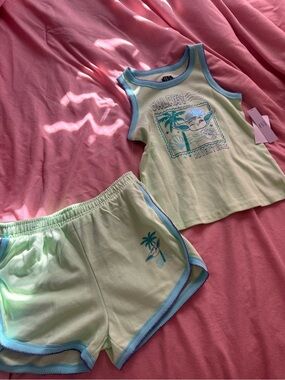 Star Wars Mint and Light Blue Baby Yoda Tank & Shorts Set